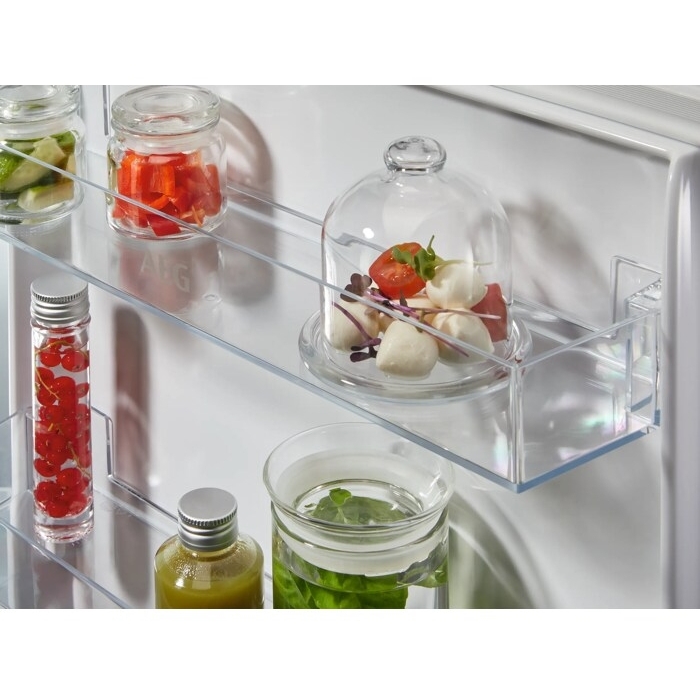 AEG NSC7T185ES Exclusiv No Frost Integrated Fridge Freezer, Sliding Hinge, 50/50, White, E Rated