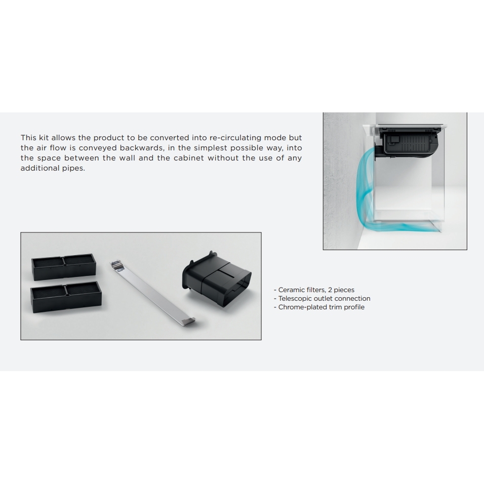 Elica NT-ALPHA-BA 78cm Vented Induction Hob, Ducted/Recirculating Ventilation, Black, A Rated