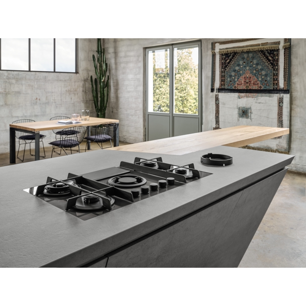 Elica NT-FLAME-EVO-BL NikolaTesla Flame 88cm Gas Vented Hob, Black, A++ Rated