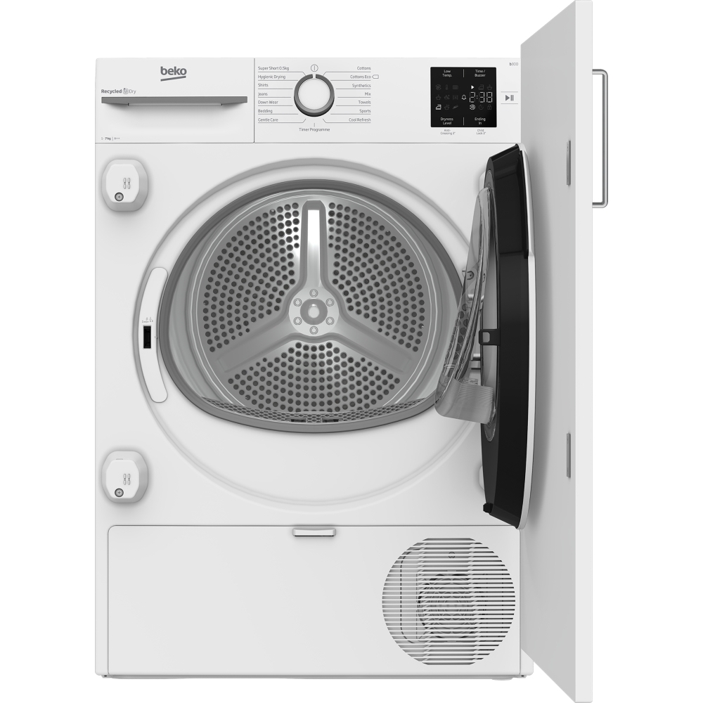 Beko NTIKP71131W Integrated Heat Pump Tumble Dryer, 7kg, White, A++ Rated