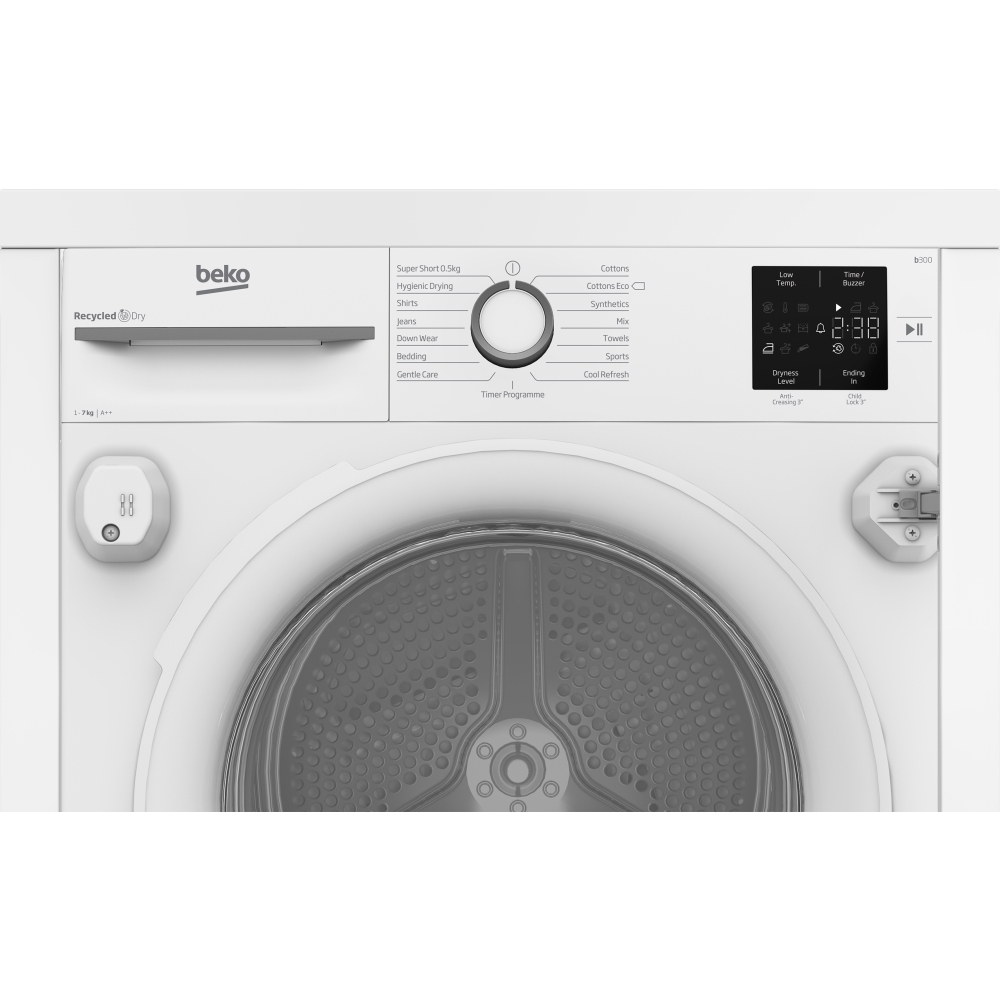 Beko NTIKP71131W Integrated Heat Pump Tumble Dryer, 7kg, White, A++ Rated