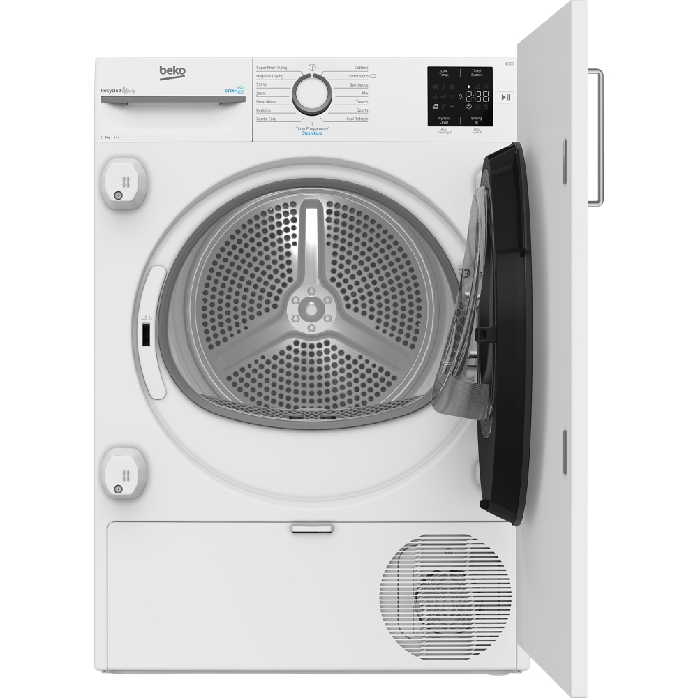 Beko NTIKP81131W Integrated Heat Pump Tumble Dryer, White, A++ Rated