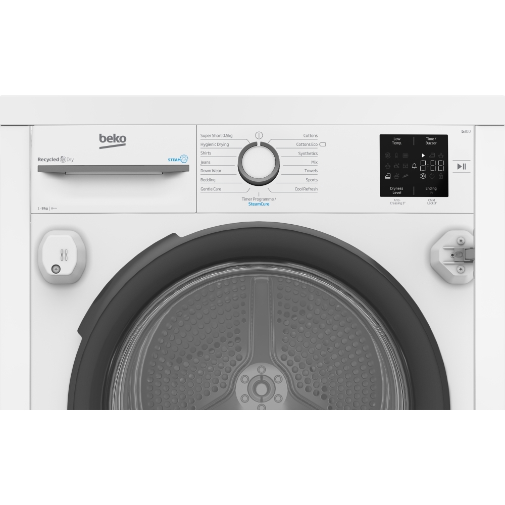 Beko NTIKP81131W Integrated Heat Pump Tumble Dryer, White, A++ Rated