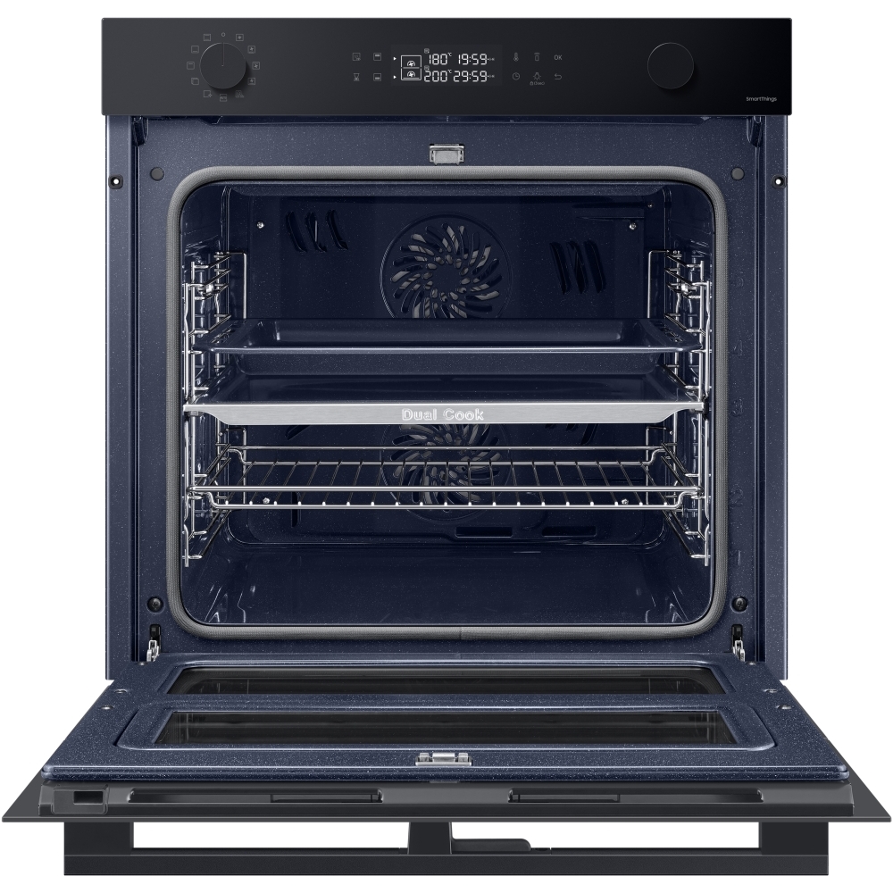 Samsung NV7B45305AK Series 4 Smart Dual Cook Flex Oven with Pyrolytic Cleaning, Black, A+ Rated