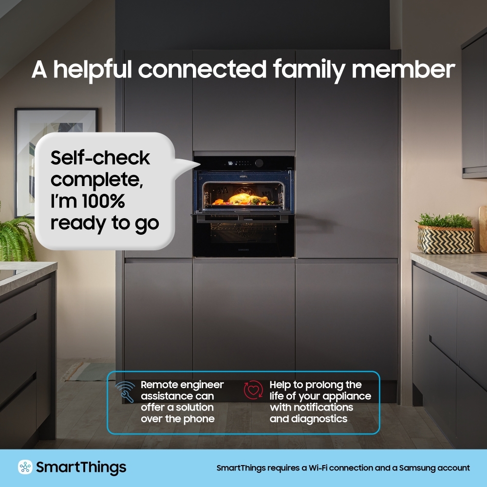 Samsung NV7B45305AK Series 4 Smart Dual Cook Flex Oven with Pyrolytic Cleaning, Black, A+ Rated