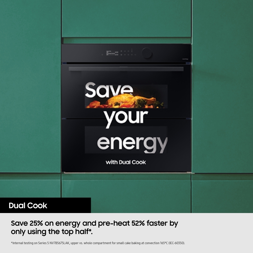 Samsung NV7B5755SAS Series 5 Smart Dual Cook Flex Oven with Pyrolytic Cleaning, Stainless Steel, A+ Rated