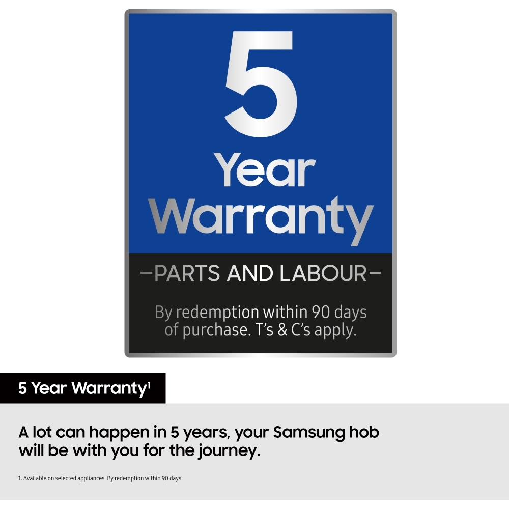 Samsung NZ64B5066KK 59cm Slim Fit Induction Hob with Dual Flex Zone, Black