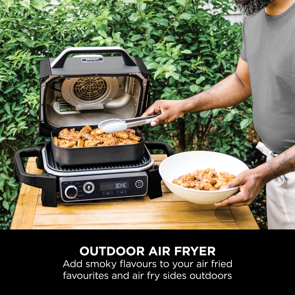 Ninja OG703UK Electric BBQ Grill & Smoker, Grey