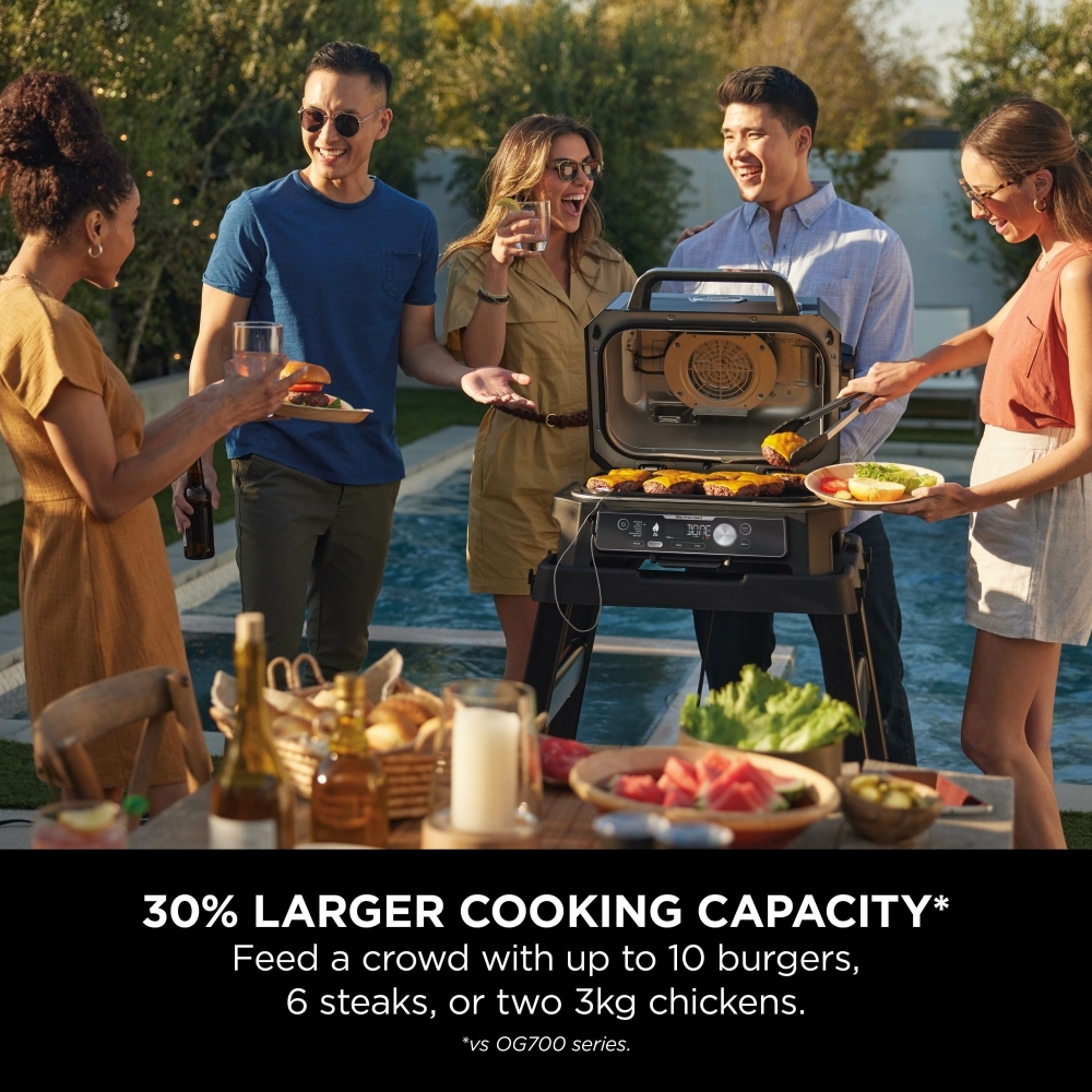 Ninja OG901UK Black & Blue Woodfire Pro Connect XL Electric BBQ Grill & Smoker