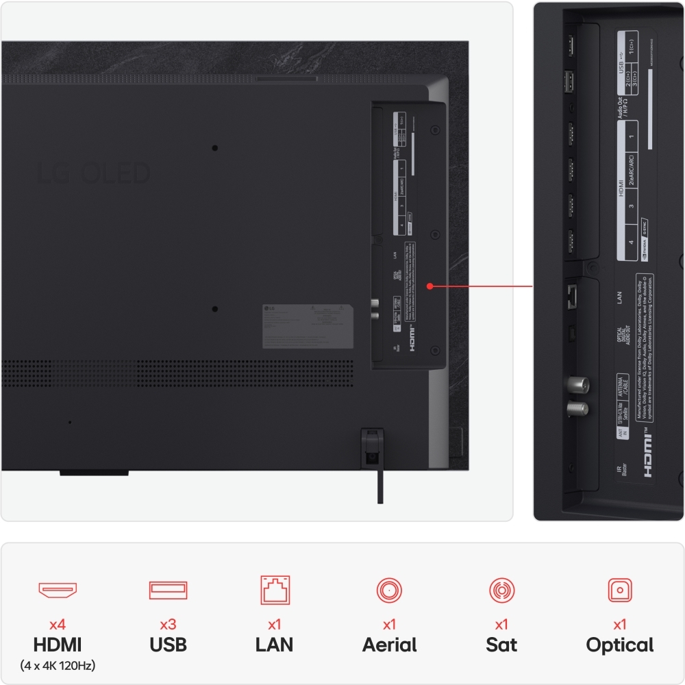 LG OLED42C55LA 42" OLED Smart Television, 4K Ultra HD, Black, G Rated