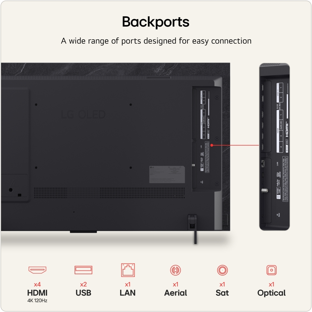 LG OLED42C65LA.AEK 42" OLED evo Smart Television, 4K Ultra HD, in bright and dark rooms, G Rated
