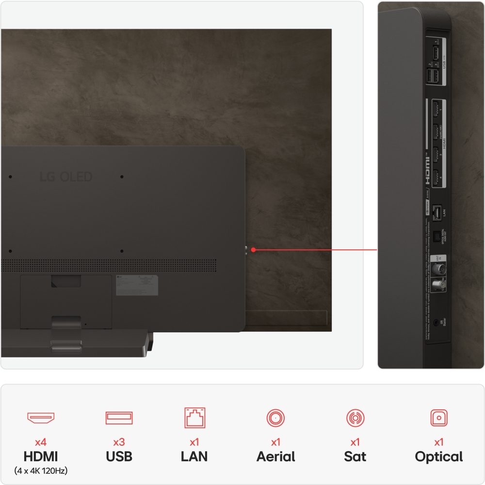 LG OLED48C56LB 48" OLED Smart Television, 4K Ultra HD, Black, G Rated