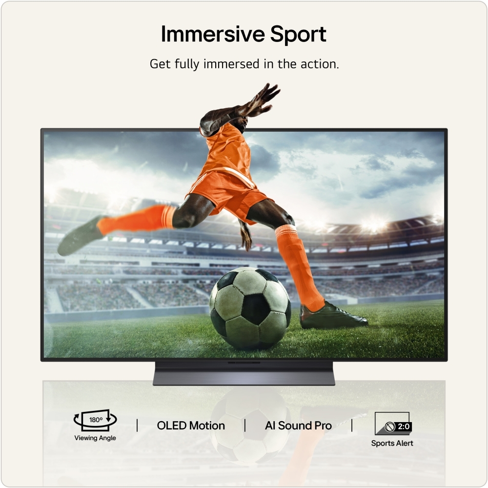 LG OLED48C66LB.AEK 48" OLED evo Smart Television, 4K Ultra HD, in bright and dark rooms, F Rated