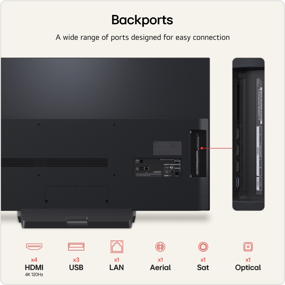 LG OLED48G66LS.AEK 48" OLED evo Smart Television, 4K Ultra HD, in bright and dark rooms, E Rated