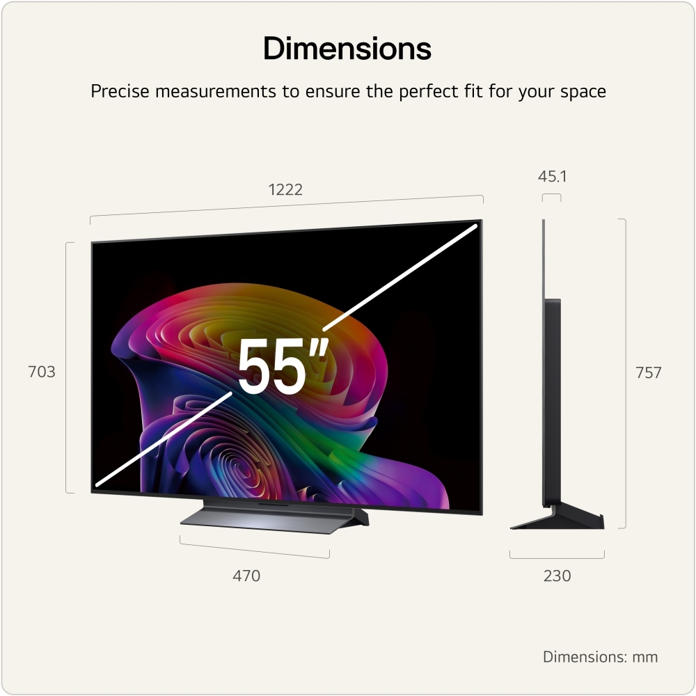 LG OLED55C66LB.AEK 55" OLED evo Smart Television, 4K Ultra HD, in bright and dark rooms, G Rated