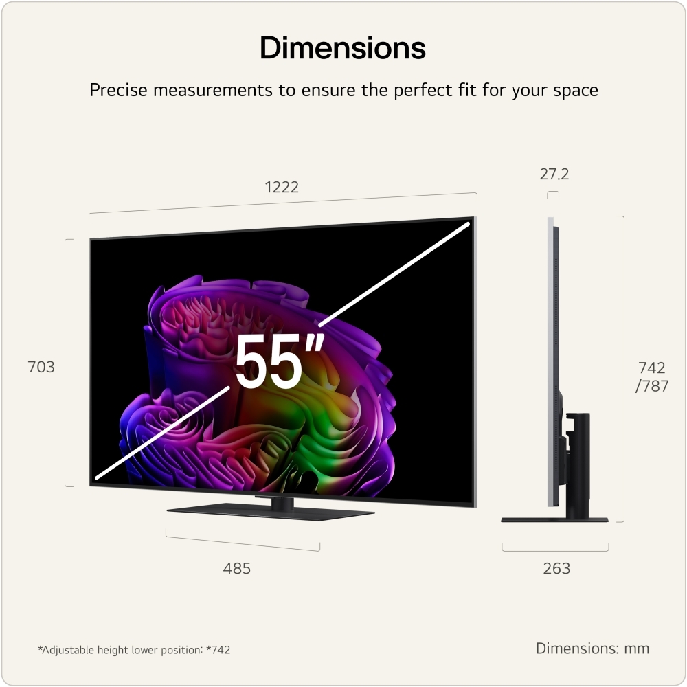 LG OLED55G66LS.AEK 55" OLED evo Smart Television, 4K Ultra HD, in bright and dark rooms, E Rated