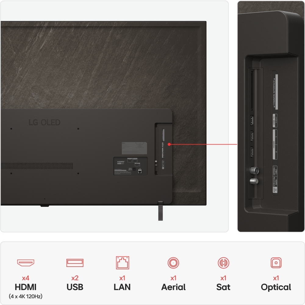 LG OLED65B56LA 65" OLED Smart Television, 4K Ultra HD, Black, F Rated
