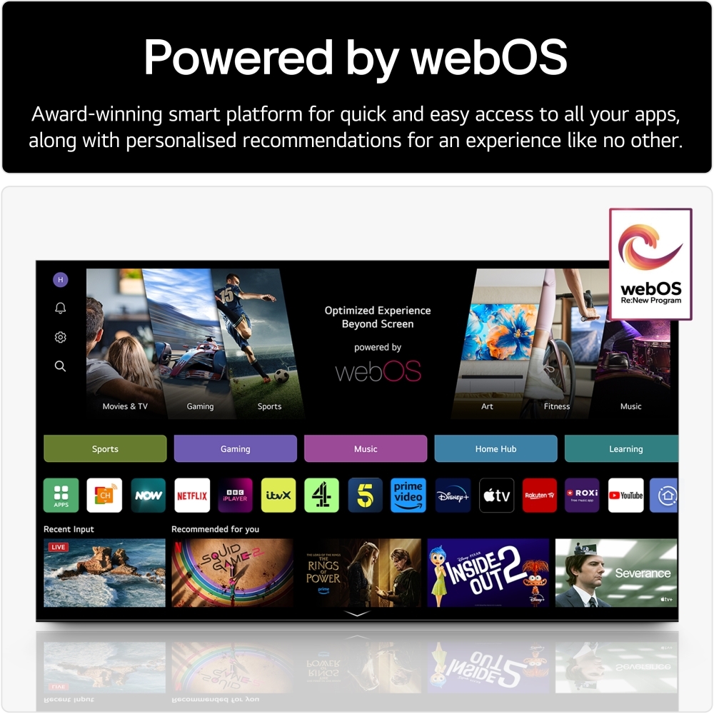 LG OLED65B56LA 65" OLED Smart Television, 4K Ultra HD, Black, F Rated