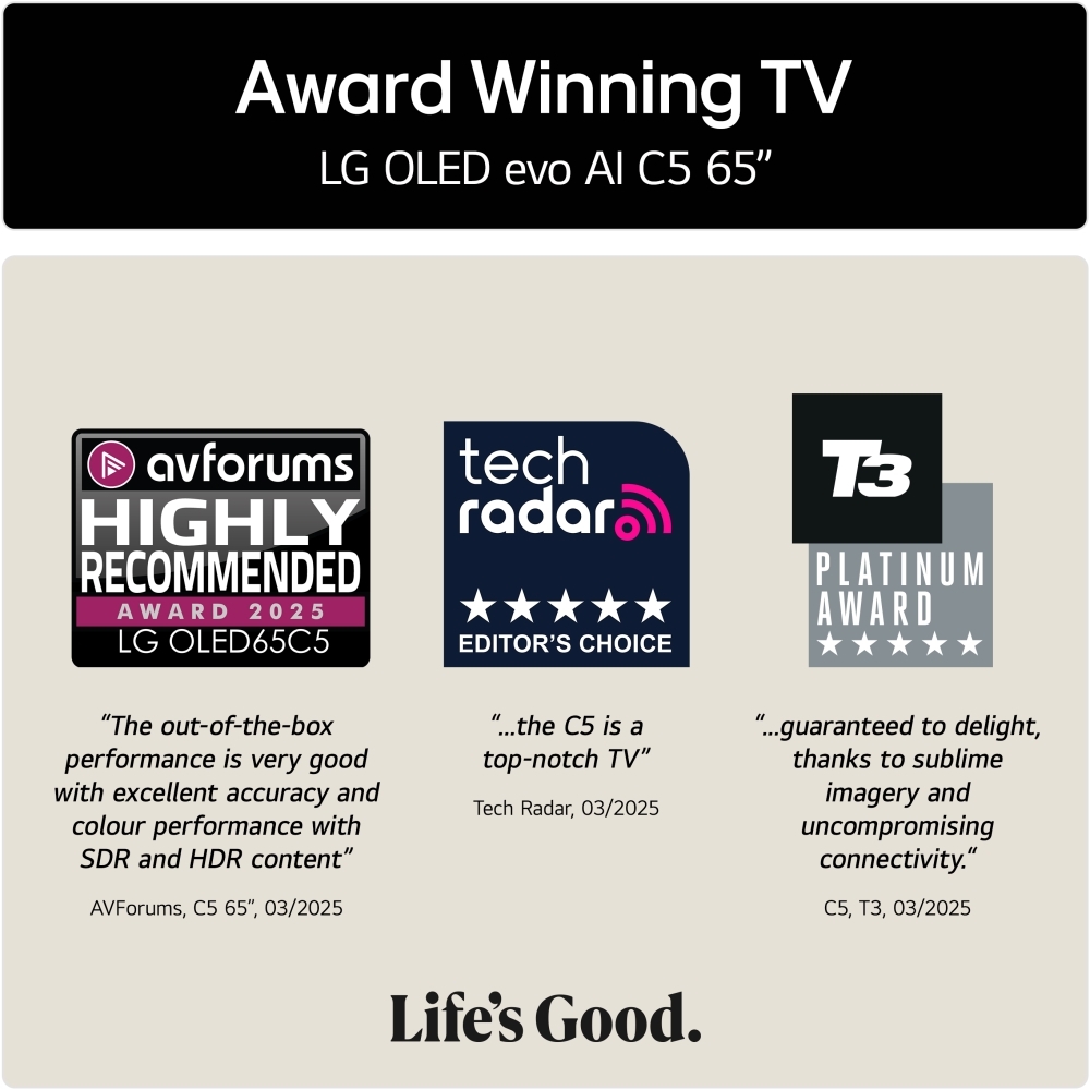 LG OLED65C56LB 65" OLED Smart Television, Umber Brown, 4K Ultra HD, F Rated