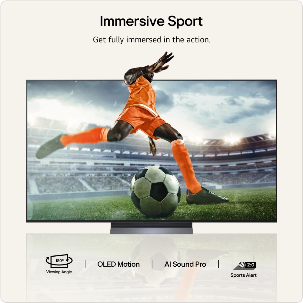 LG OLED65C66LB.AEK 65" OLED Smart Television, 4K Ultra HD, in bright and dark rooms, F Rated