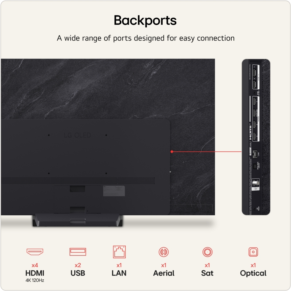 LG OLED65C66LB.AEK 65" OLED Smart Television, 4K Ultra HD, in bright and dark rooms, F Rated