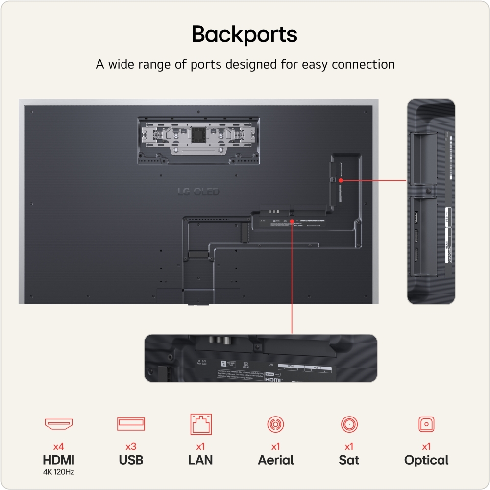 LG OLED65G64LW.AEK 65" OLED evo Smart Television, 4K Ultra HD, in bright and dark rooms, E Rated