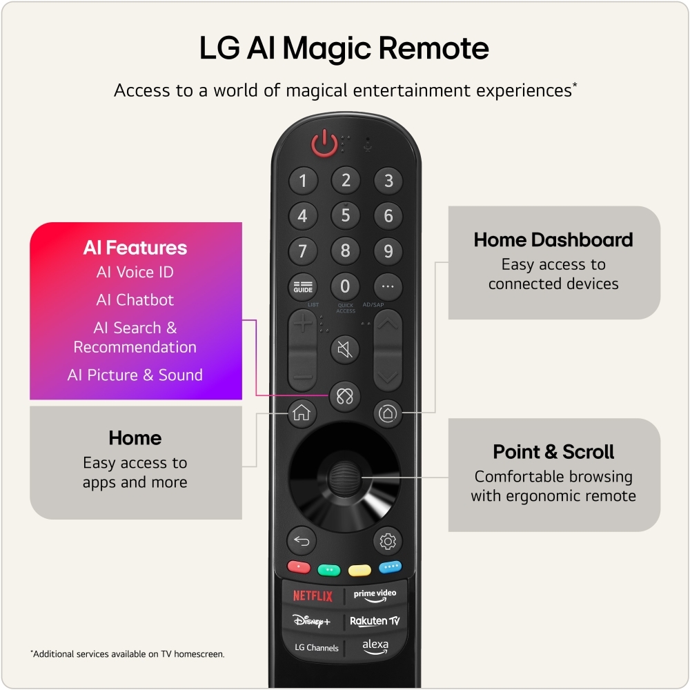 LG OLED65G64LW.AEK 65" OLED evo Smart Television, 4K Ultra HD, in bright and dark rooms, E Rated