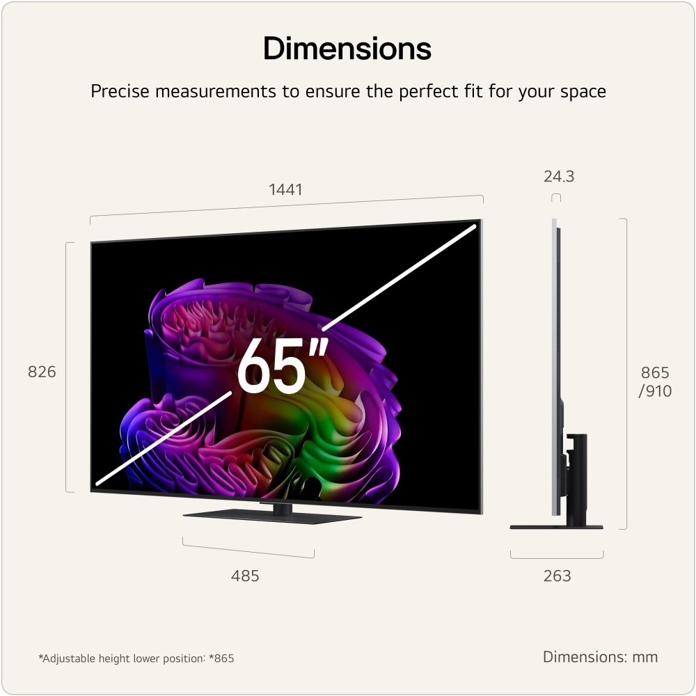 LG OLED65G66LS.AEK 65" OLED evo Smart Television, 4K Ultra HD, in bright and dark rooms, E Rated