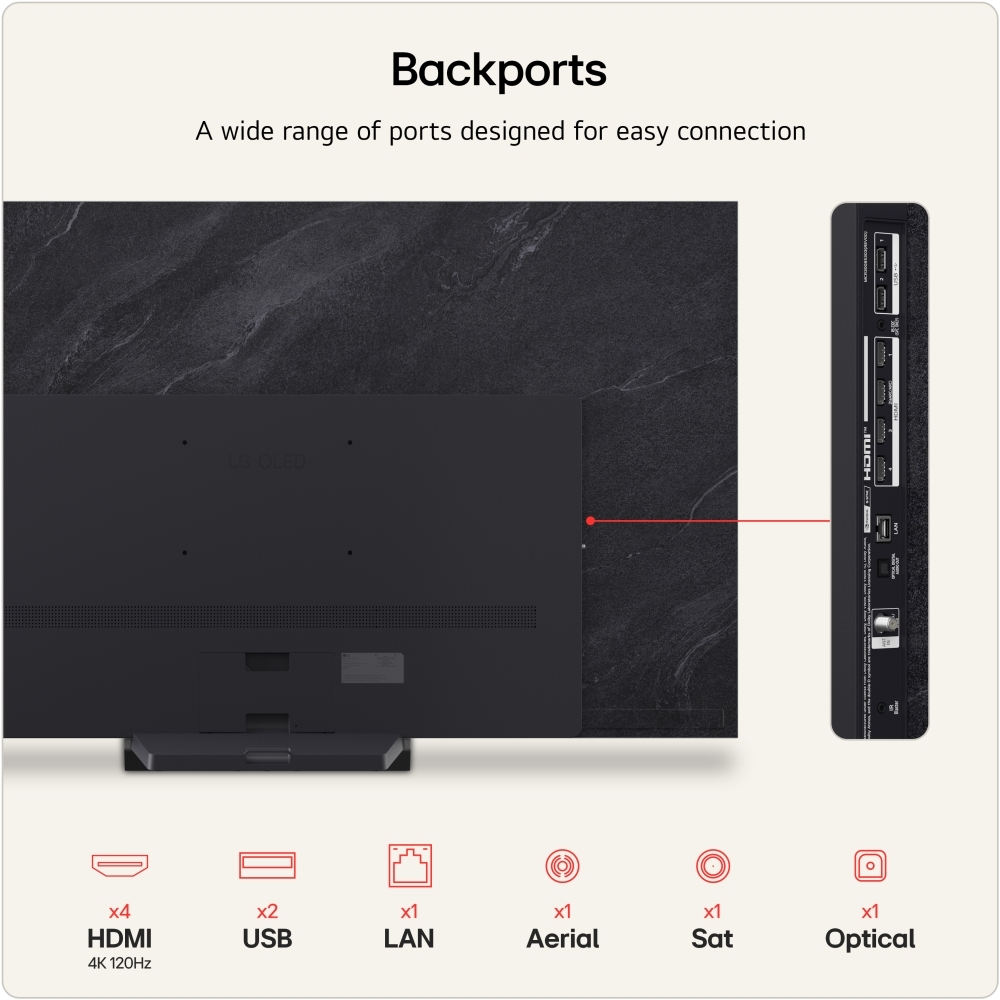 LG OLED77C66LB.AEK 77" OLED evo Smart Television, 4K Ultra HD, in bright and dark rooms, E Rated