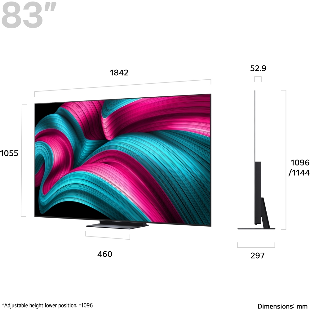 LG OLED83C54LA 83" OLED Smart Television, 4K Ultra HD, Black, F Rated