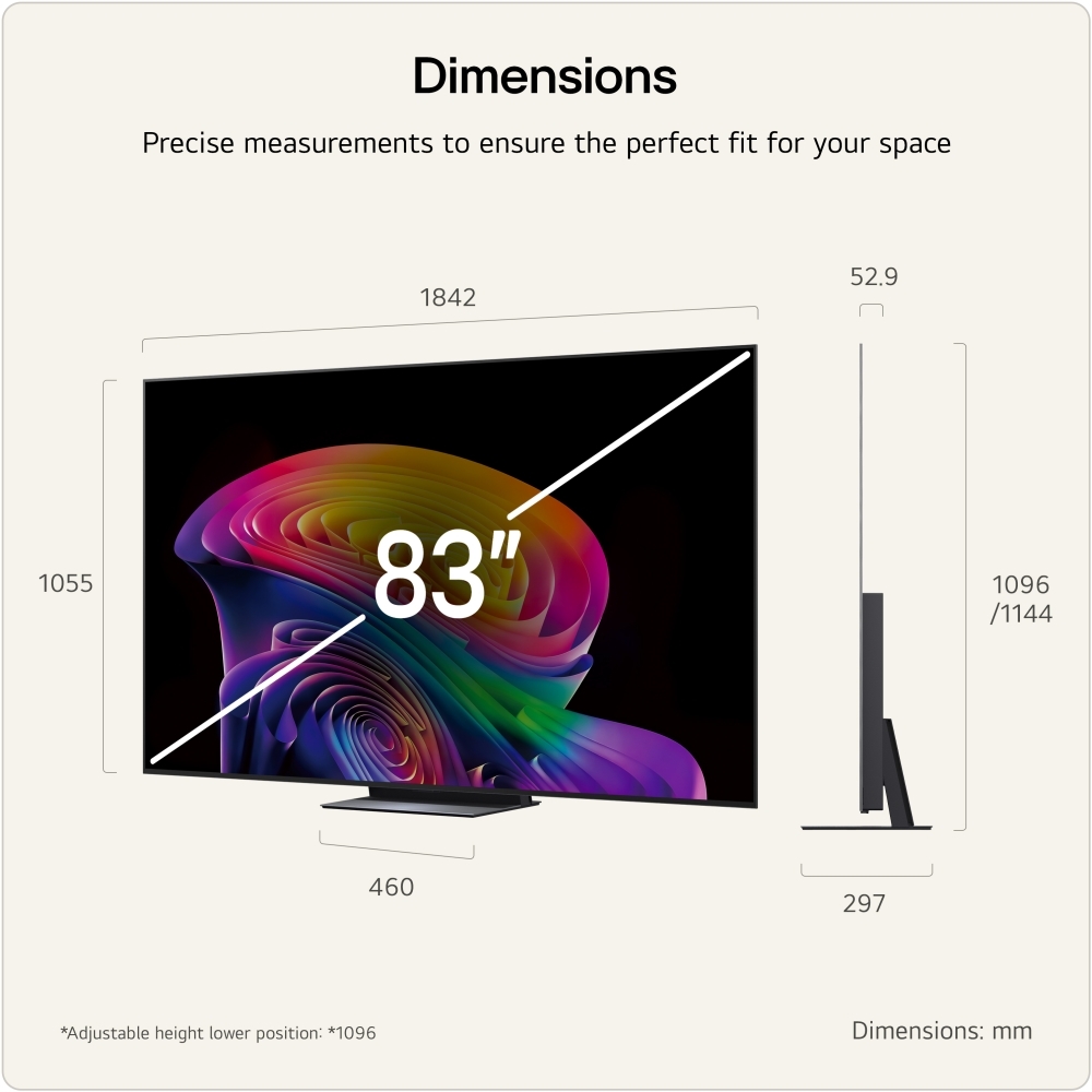 LG OLED83C64LA.AEK 83" OLED evo Smart Television, 4K Ultra HD, in bright and dark rooms, D Rated