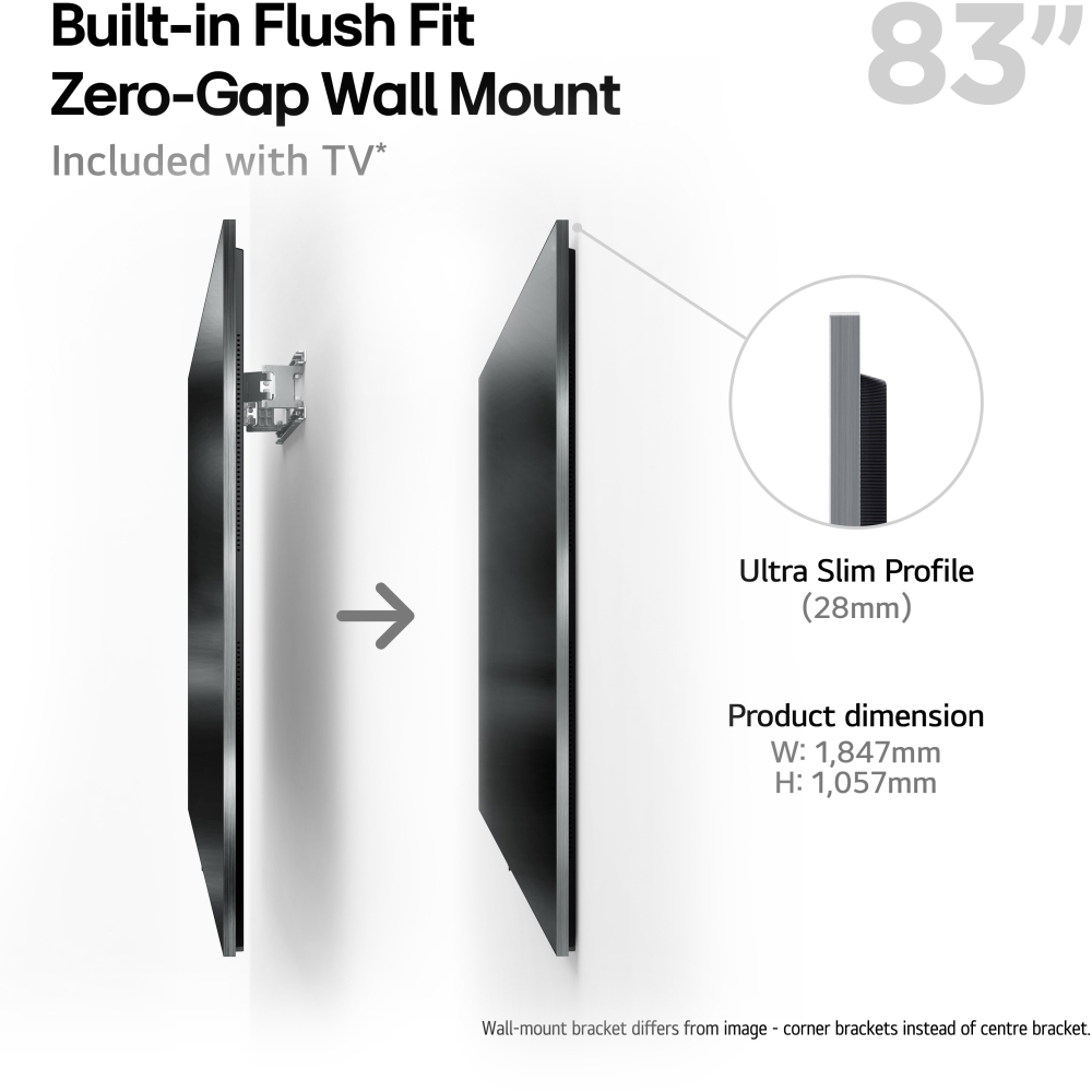 LG OLED83G54LW 83" OLED Smart Television, 4K Ultra HD, Black, E Rated