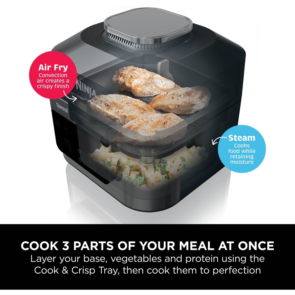 Ninja ON500UK Speedi 12-in-1 Multi-Cooker, Air Fryer and Slow Cooker, Black