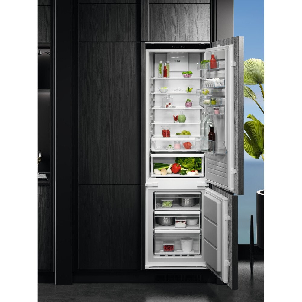 AEG OSC6M191ES No Frost Integrated Fridge Freezer, Sliding Hinge, 70/30, E Rated