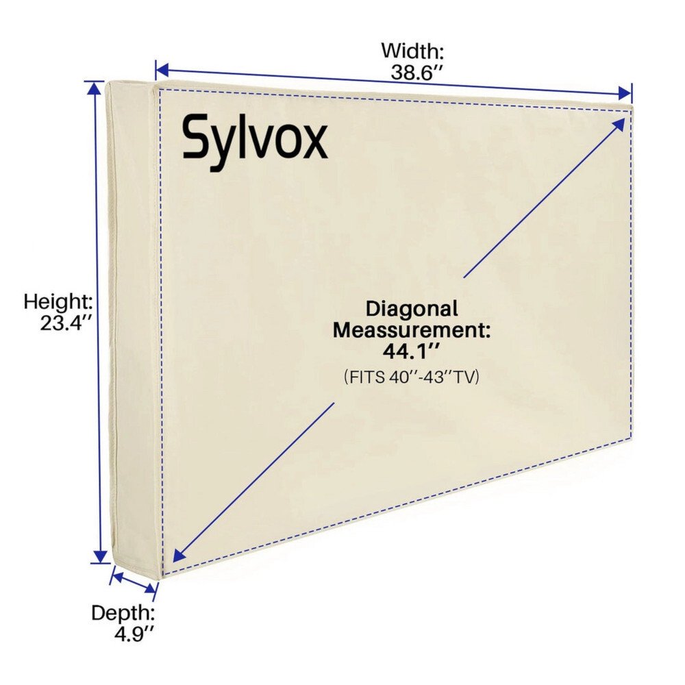 Sylvox OT43A1COVER Outdoor TV Cover for 40''-43" TVs, Cream