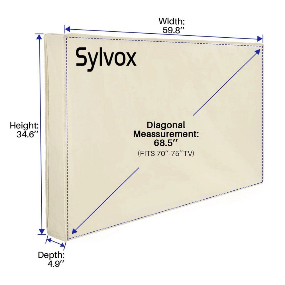 Sylvox OT75A1COVER Outdoor TV Cover for 70-75" TVs, Cream