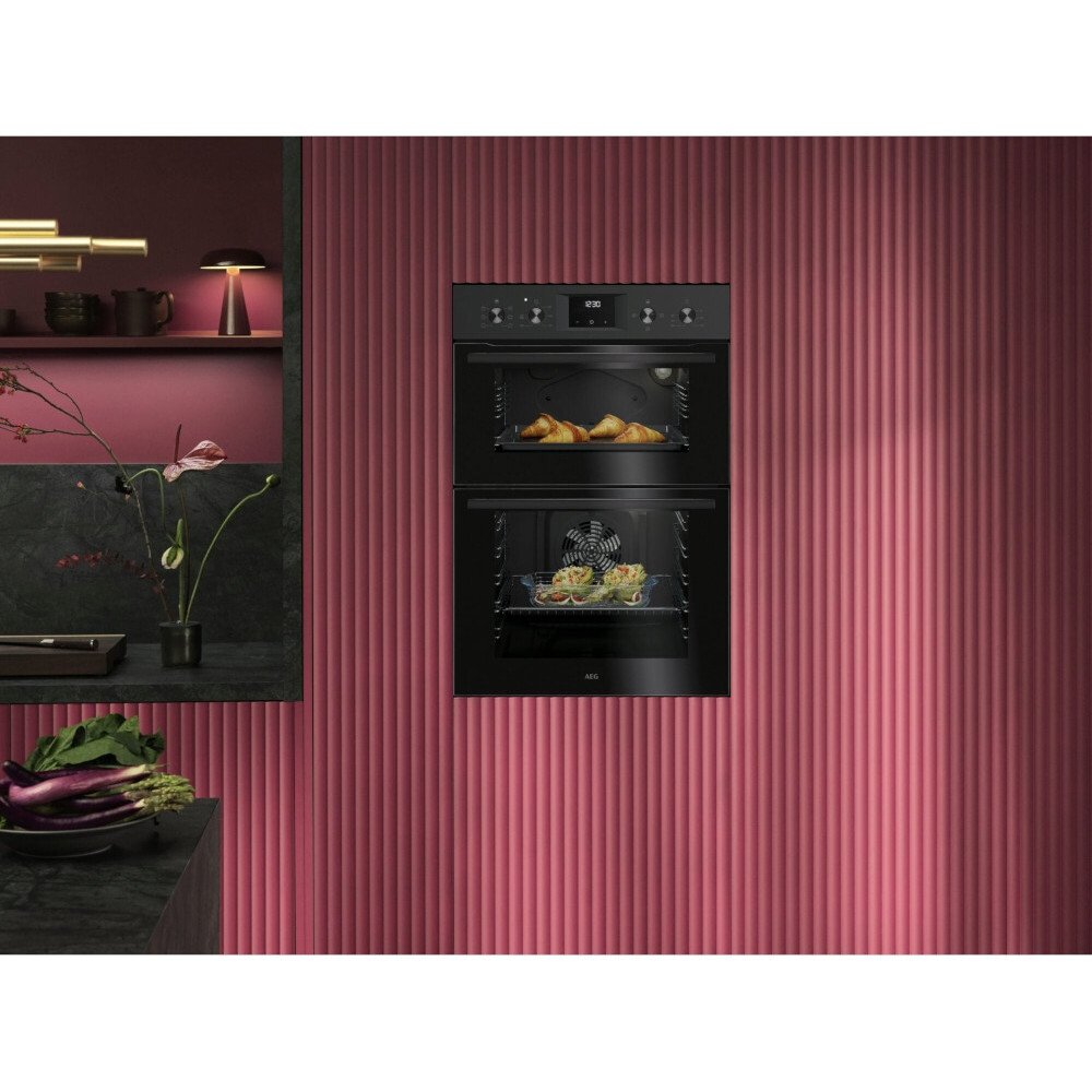 AEG OU5NP20B Built-In Electric Double Oven, Black, A Rated