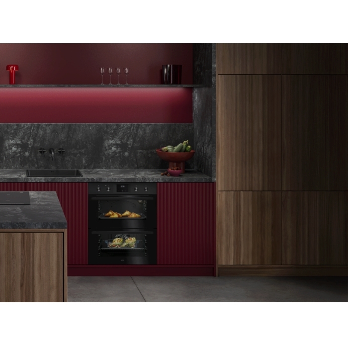 AEG OU5NU20B Built-Under Electric Double Oven, Black, A Rated