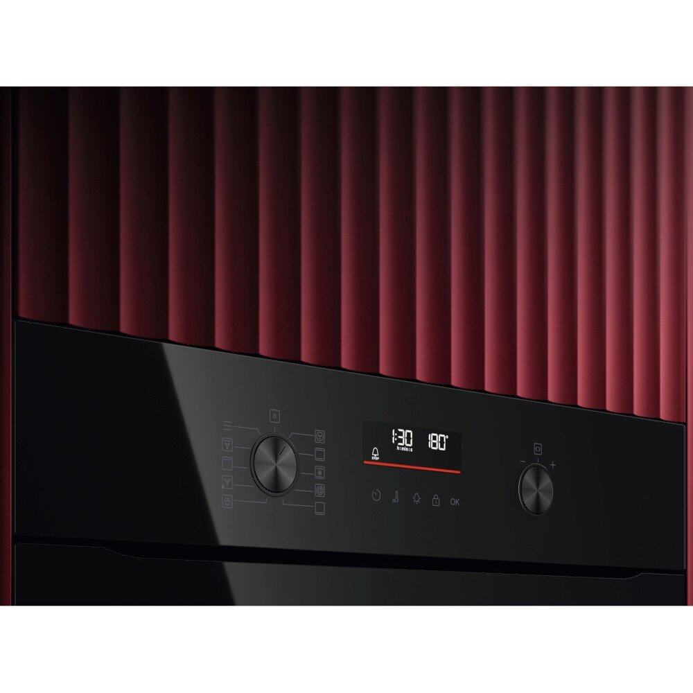 AEG OU5PB40XK Exclusiv Built-In Electric Single Oven with Pyrolytic Cleaning, Black, A+ Rated
