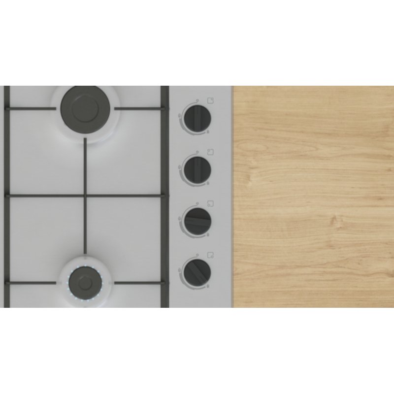 Bosch PBP6B5K60 Series 2 4 Burner Gas Hob, Stainless Steel