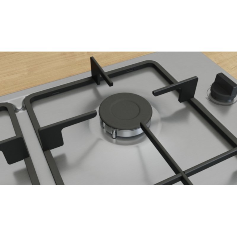 Bosch PBP6B5K60 Series 2 4 Burner Gas Hob, Stainless Steel