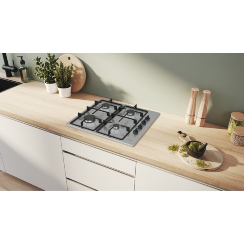 Bosch PBP6B5K60 Series 2 4 Burner Gas Hob, Stainless Steel