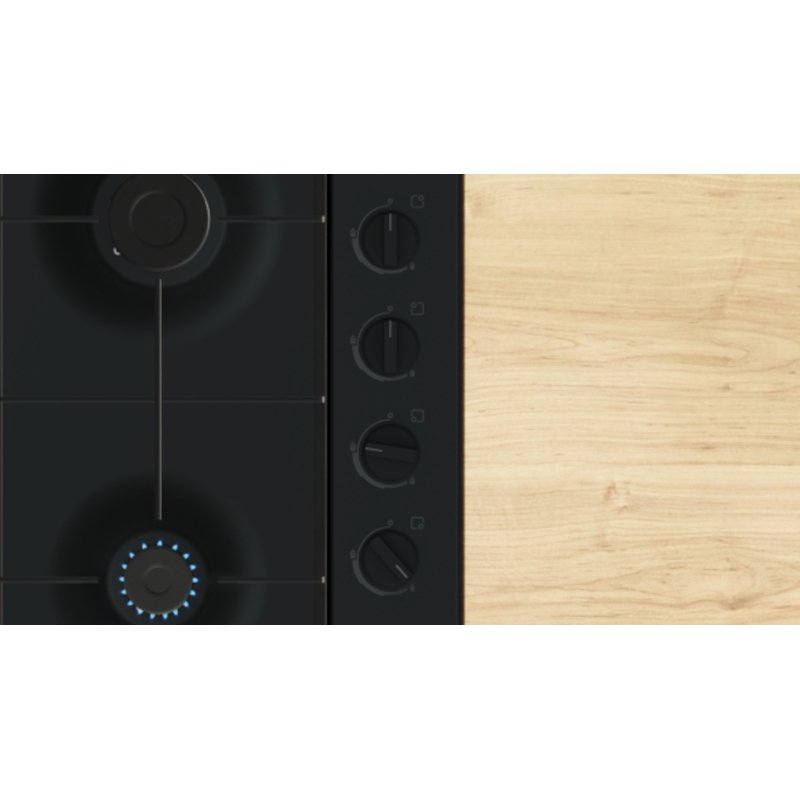 Bosch PBP6B6K60 Series 2 4 Burner Gas Hob, Black