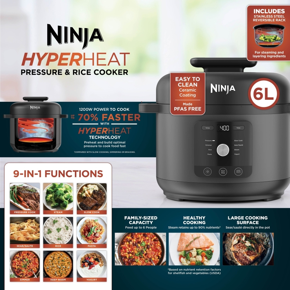 Ninja PC201UK Slow and Multi Cooker, Black