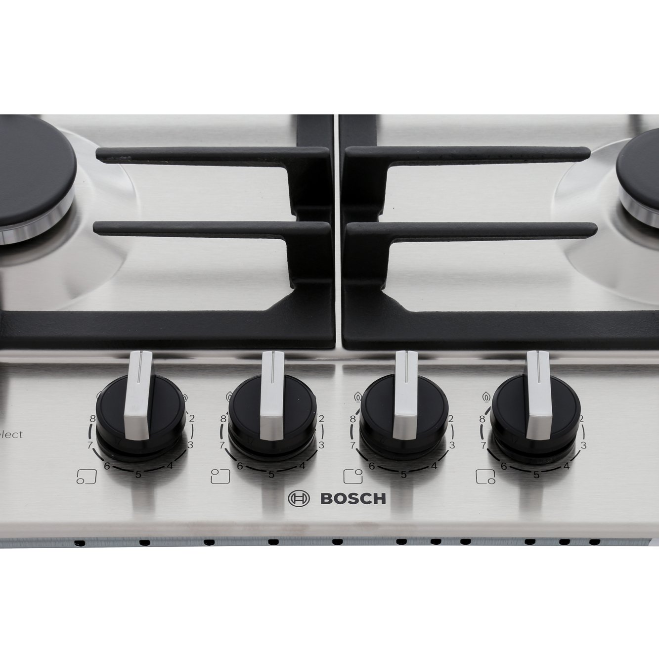 Bosch PCH6A5B90 Series 6 4 Burner Gas Hob, Stainless Steel