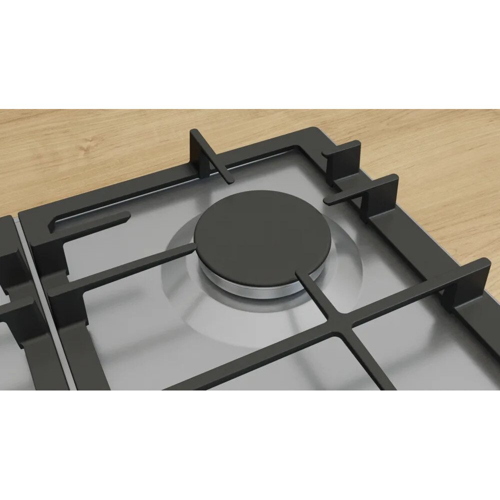 Bosch PCP6A5I90 Series 6 58cm 4 Burner Gas Hob, Stainless Steel