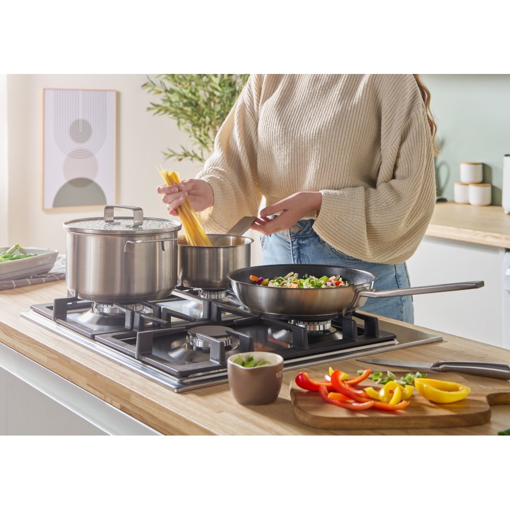 Bosch PCP6A5I90 Series 6 58cm 4 Burner Gas Hob, Stainless Steel