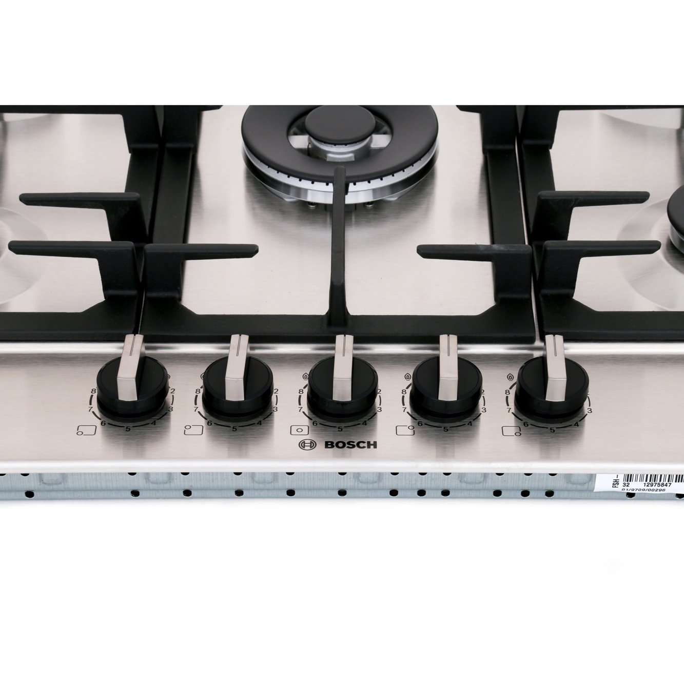 Bosch PCQ7A5B90 Series 6 5 Burner Gas Hob, Stainless Steel