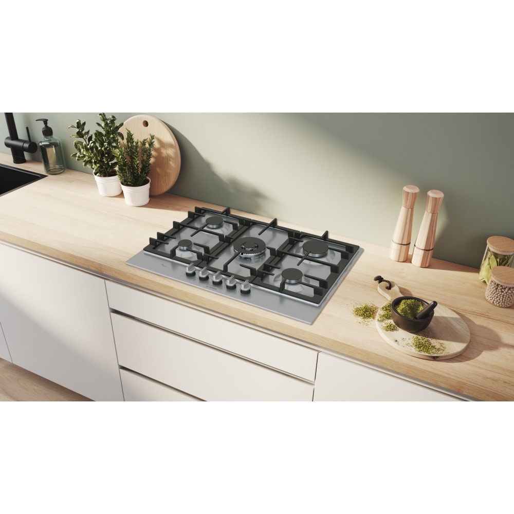 Bosch PCQ7A5I90 Series 6 5 Burner Gas Hob, Stainless Steel