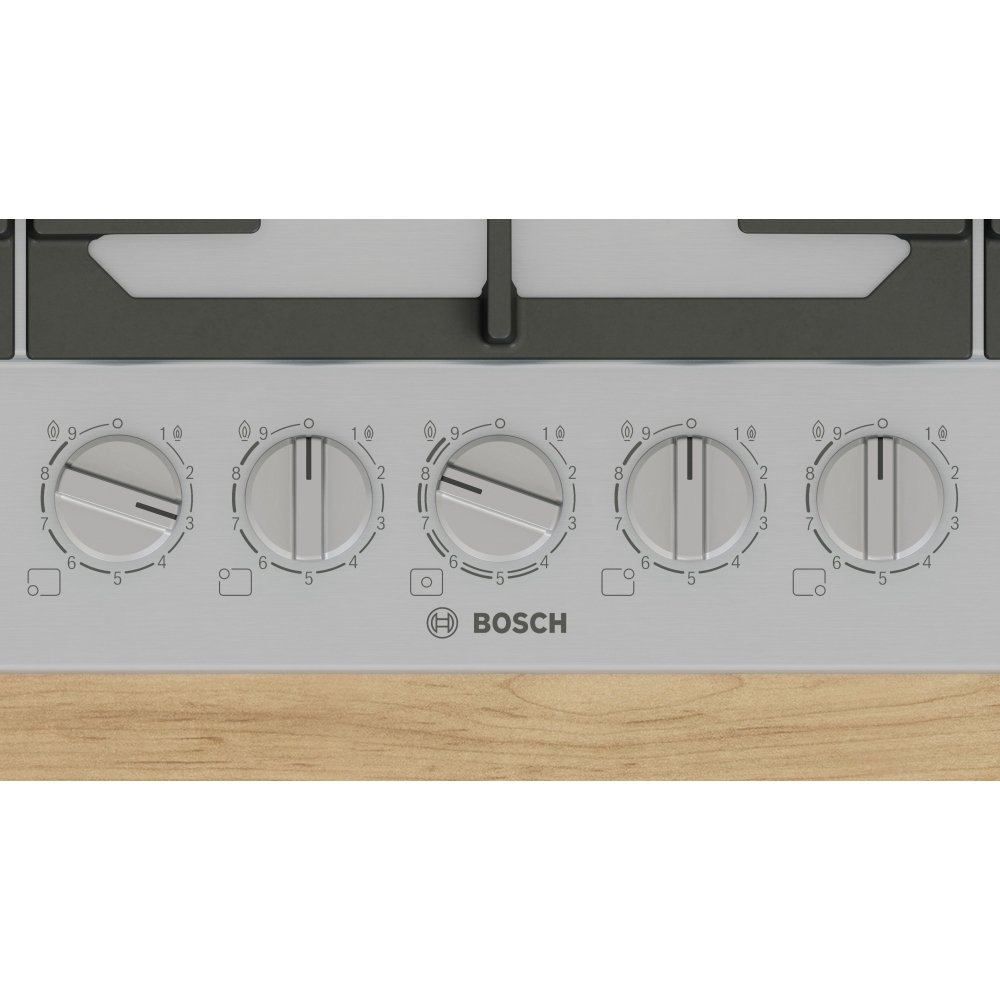 Bosch PCR9A5I90 Series 6 5 Burner Gas Hob, Stainless Steel